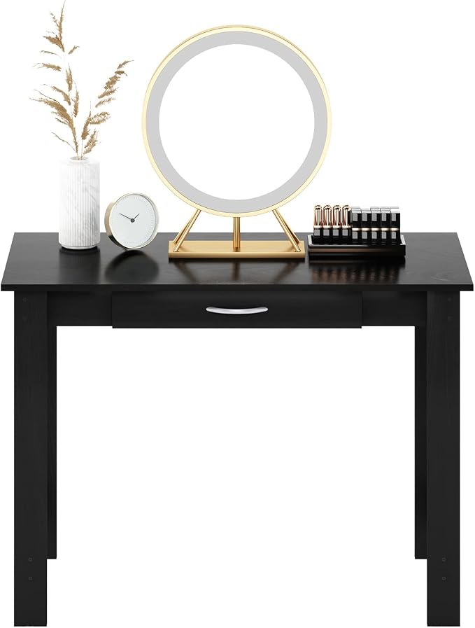 FURINNO Jaya Writing Desk For Residential Use With DrawerBlack, Blackwood, Large - Image 6