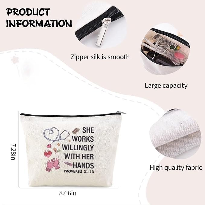 Nurse Pouch Bag for Work Supplies Graduation Nursing Practitioner School Gifts Nurse Stuff Essential Nurses Accessories for Women Bag Nursing Preceptor Gifts from Student Nurses Bday Week Present - Image 3