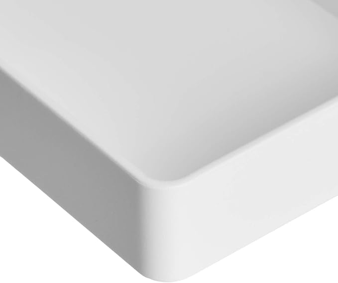 Amazon Basics Rectangular Plastic Desk Organizer, Half Accessory Tray for Office Supplies and Workspace Organization, 9.4" x 3.3" x 1", White (Pack of 2) - Image 6
