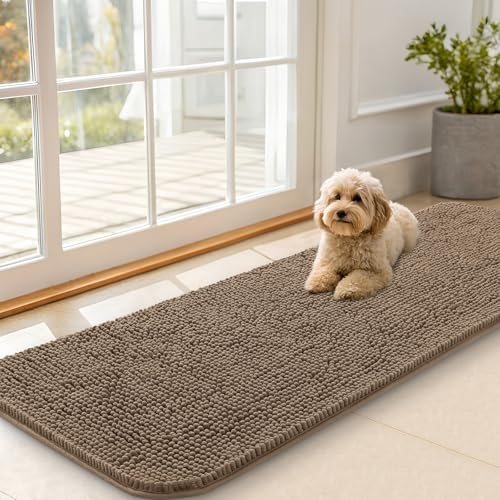 OLANLY Dog Door Mat for Muddy Paws 59x20, Super Absorbent Chenille Mud Mat by OLANLY