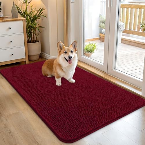 OLANLY Dog Door Mat for Muddy Paws 45x27, Super Absorbent Chenille Mud Mat by OLANLY