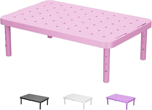 WALI Computer Monitor Stand for Desk, Adjustable Laptop Riser, Desk Monitor Stand Underneath Storage for Office, Home, School Supplies (PTT001-P), 1 Pack, Pink by WALI
