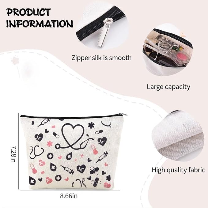Small Home Medical Bag Pouch Nurse Pocket Protector Pouch Pharmacist Doctor Bag Accessories for Women Family Emergency Medical Kit Nursing Student Essential Supplies for Clinicals Canvas First Aid Bag - Image 3