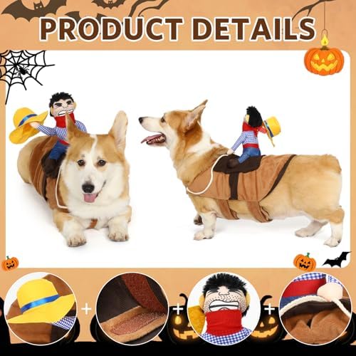 T2Y Cowboy Rider Dog Costume - Halloween Dog Costumes for Medium Dogs - Image 2