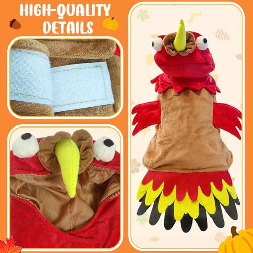 T2Y Dog Costumes Dog Turkey Costume, Thanksgiving Costume Pet Clothes Apparel for Thanksgiving Christmas Cosplay for Small Medium and Large Dogs [XS] - Image 2