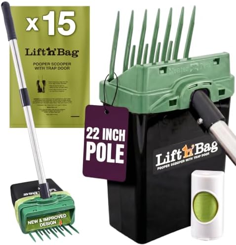Neater Pet Brands Lift N' Bag Dog Pooper Scooper with 22" Pole, 15 Bags by NeaterPetBrands