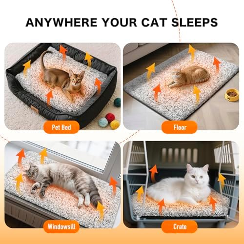 Self Warming Cat Bed, 2.0 Upgraded Thermal Mat for Indoor Cats, 22 x 34 In - Image 5