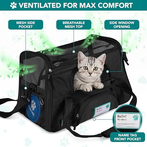PetAmi Airline Approved Pet Carrier for Cats & Small Dogs, Small, Black - Image 3