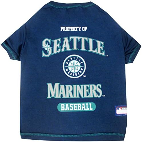 MLB Tee Shirt for Dogs & Cats - Seattle Mariners Dog T-Shirt, Medium. by PETSFIRST