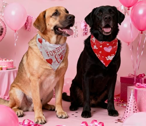 Valentine's & St. Patrick's Day Dog Bandana Set 2PCS-Large, Holiday Party Costumes, Pet Scarves for Boys and Girls, Dog Outfit Gifts for Medium to Large Dogs, Diverse Festive Styles - Image 5