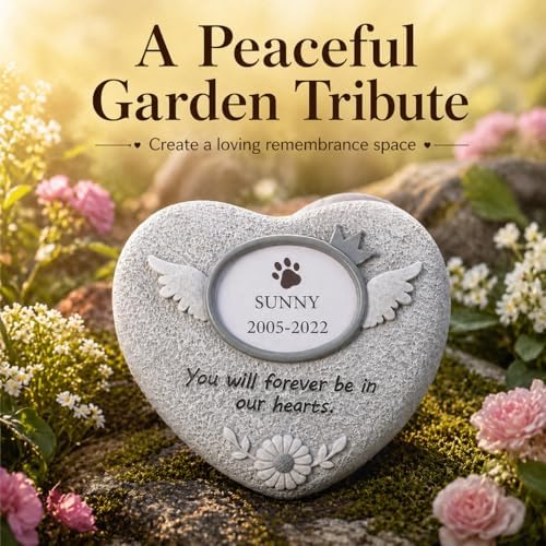 Pet Memorial Stone for Loss of Dog or Cat - Dog Memorial Gifts with Flower Language Design - Heartfelt Pet Loss Sympathy Gift - Dog Passing Away Remembrance Keepsake - Image 6