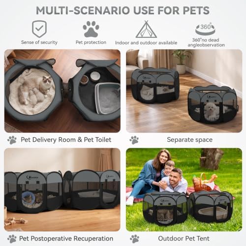 Dog Cat Playpen 2-in-1 Indoor Outdoor for Puppy Pet Recovery After Surgery - Image 3