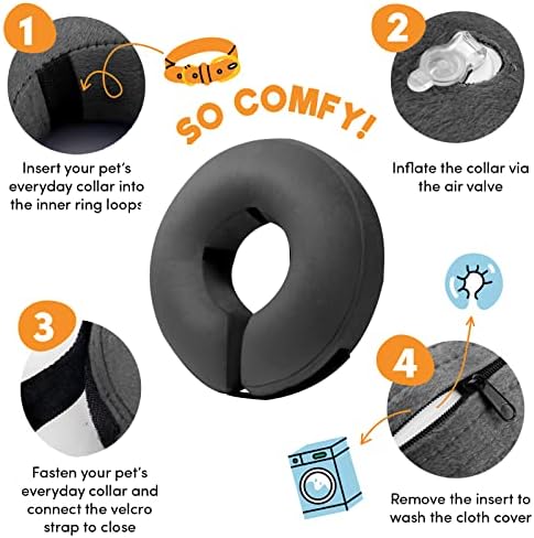 BENCMATE Inflatable Dog Cone Collar Alternative After Surgery Medium - Image 2