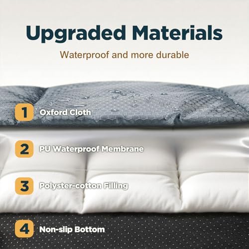 Gimars Upgraded Thickened XL Outdoor Dog Bed with Waterproof Film, Easy to Roll Up with Buckle, Large Travel Pet Bed for Large & Extra Large Dog, Portable, Foldable, Washable for Camping,Traveling - Image 3