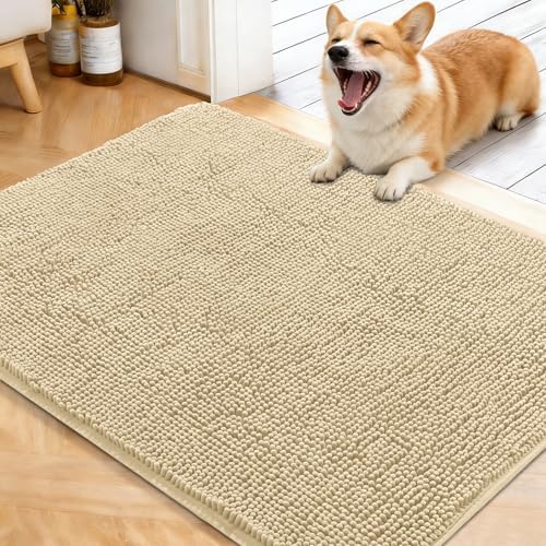 OLANLY Dog Door Mat for Muddy Paws 40x32, Super Absorbent Chenille Mud Mat by OLANLY