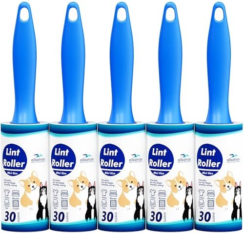 150 Sheets Mini Lint Rollers for Clothes, Small Size, 5 Count by AlbatrossHealthNewEngland