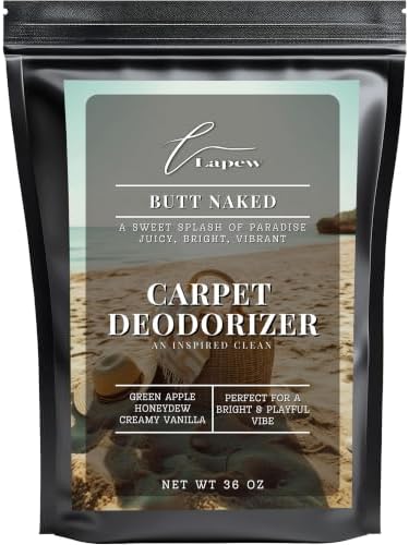Lapew Butt Naked Carpet Deodorizer Powder - Pet Safe Freshener for Vacuuming | Scented Odor Eliminator for Home | 36 oz by Lapew