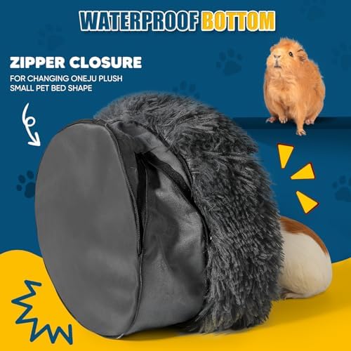 Plush Guinea Pig Bed - Plush Guinea Pig Hideout, Removable Cushioned Pillow, Super Cozy, Ideal Burrowing Bed for Small Pets, Dark Gray - Image 3