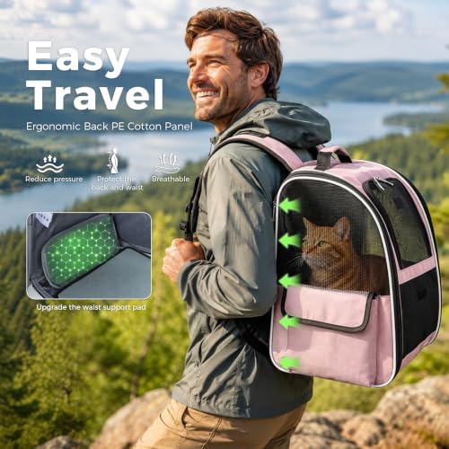 Lekereise Cat Backpack Carriers, Dog Carrier Backpacks with Breathable Mesh for Small Medium Large Cats Dogs Puppy Up to 25 Lbs, Pet Foldable Carrying Backpack Ventilated for Travel Hiking Collapsible - Image 6