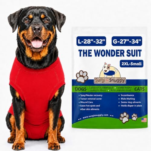Surgi Snuggly Dog Surgery Recovery Suit, Cone Alternative, Spay/Neuter 2XLS by Surgi%7ESnuggly