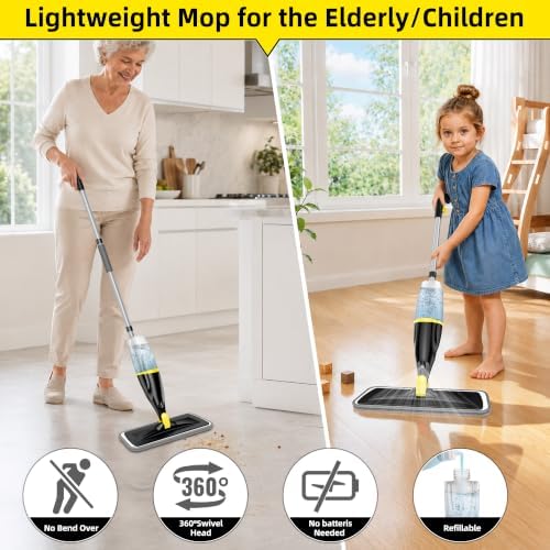 Hardwood Floor Mops for Floors Cleaning: Spray Mops Wet Dust Mop Refillable - Image 6