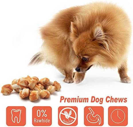 LuvChew Chicken Dog Chew Bones Medium, Rawhide Free, Grain Free, Made with Real Chicken & Wholesome Vegetables, Knotted Bones Medium 5pcs/Pack - Image 5