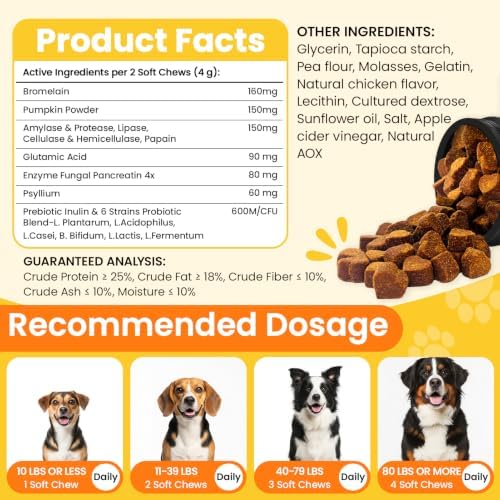 No Poo Coprophagia Chews for Dogs 200 ct Probiotics Stop Eat Stool-Chicken - Image 7