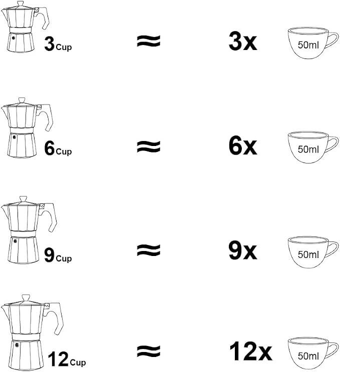 wedrink Stovetop Espresso Maker Aluminum Moka Pot 6 Cups Cuban Coffee Maker Stovetop Coffee Maker Moka Italian Espresso - Image 6
