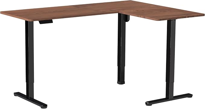 VIVO Dark Walnut 63 x 47 in Corner Standing Desk, DESK-E3CTD-47 | Electric, Reversible L-Shaped Table, Sit Stand, Height Adjustable, Memory Controller, Office Furniture Sets, Black Frame - Image 9