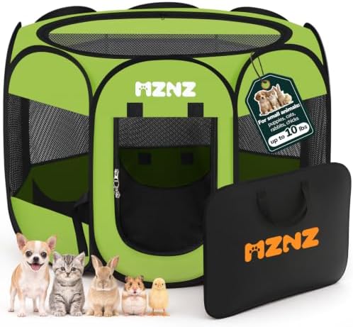 Dog Cat Small Animal Puppy Playpen Crate, Small, Whole Green by MZNZ