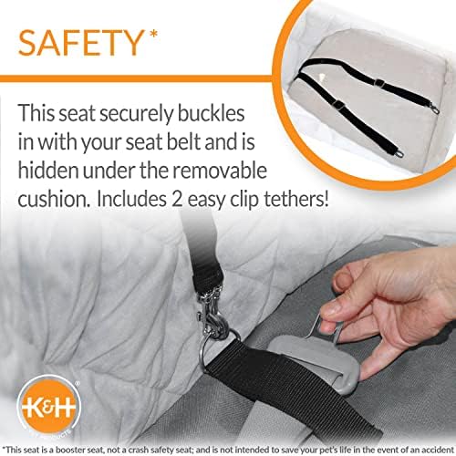 K&H Bucket Booster Dog Car Seat for Small to Medium Dogs, Heated, Charcoal - Image 5