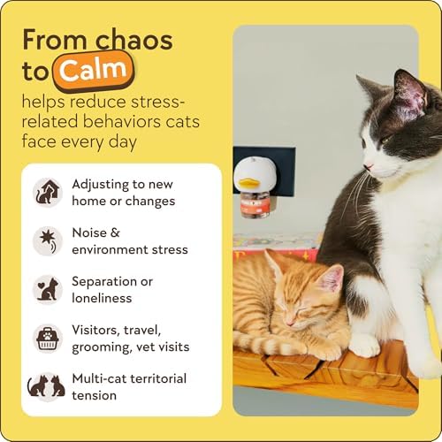 TherapetMD 3-Pack 180-Days Cat Calming Diffuser Kits - Dual-Pheromone Cat Diffusers for Stress, Pee Spraying, Fighting, Excessive Meowing & Scratching – Includes 3 Diffusers + 180-Days Refills - Image 4