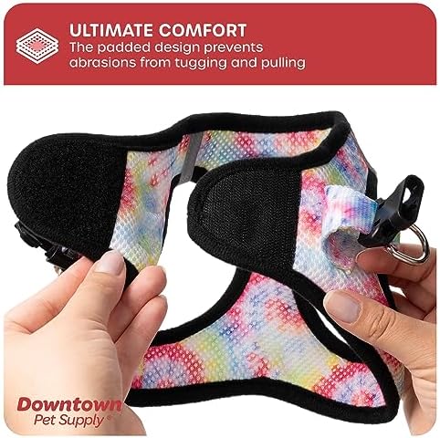 Downtown Pet Supply Step-in Dog Harness – No Pull, Adjustable Padded Mesh with Reflective Trim, Secure Buckle Strap – Comfortable & Breathable Small Dog Harness, X-Large, Tie Die - Image 6