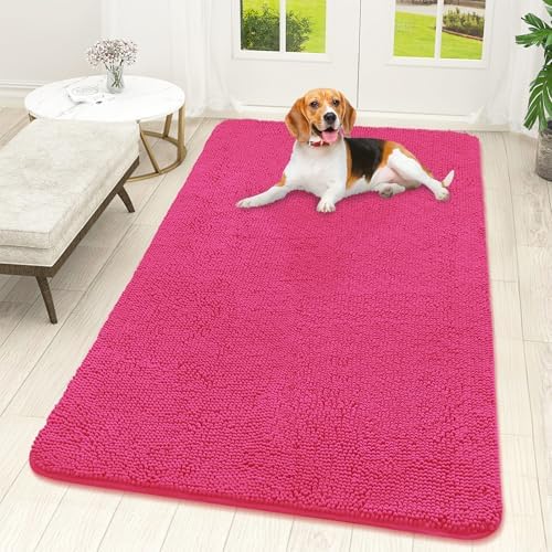 OLANLY Dog Door Mat for Muddy Paws 59x32, Super Absorbent Chenille Mud Mat by OLANLY