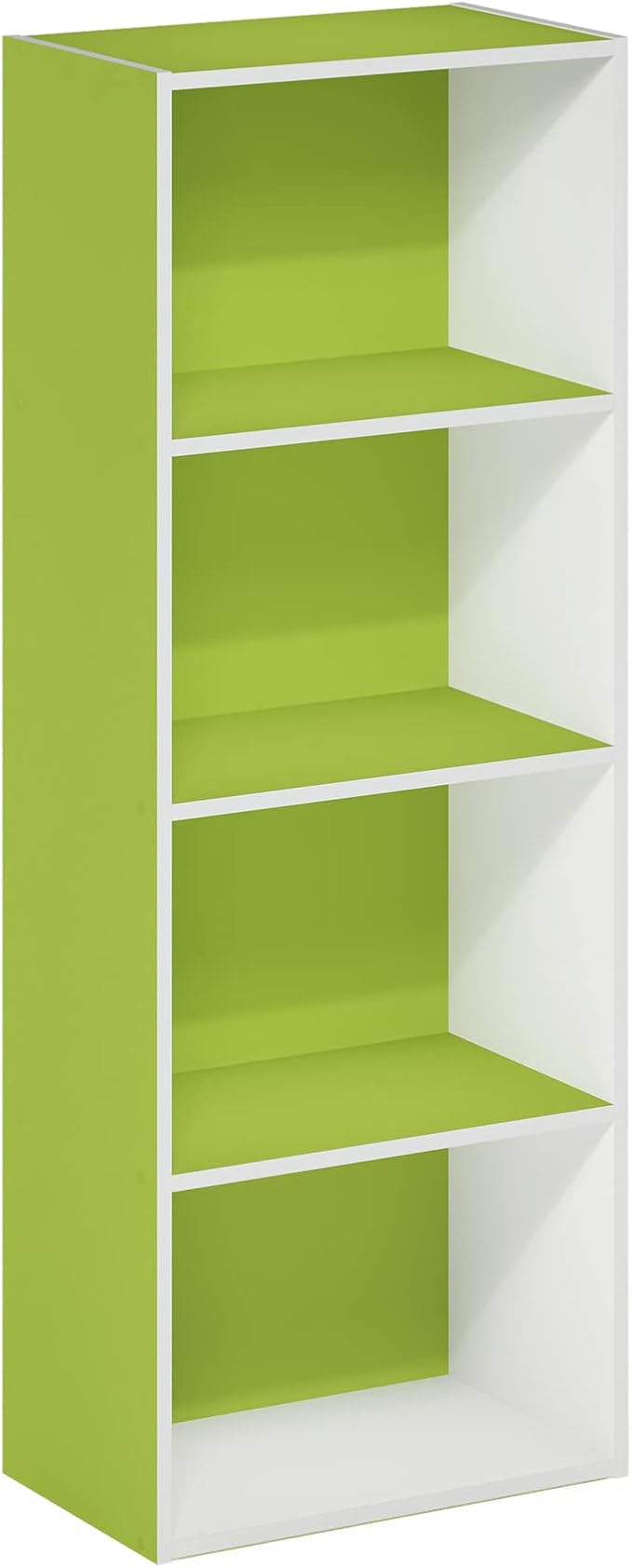 Furinno Luder Bookcase / Book / Storage, 4-Tier, Green/White - Image 7