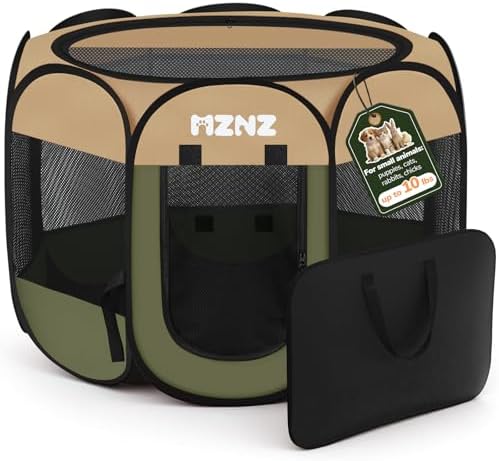 Dog Cat Small Animal Puppy Playpen Crate, Small, Olive Green by MZNZ