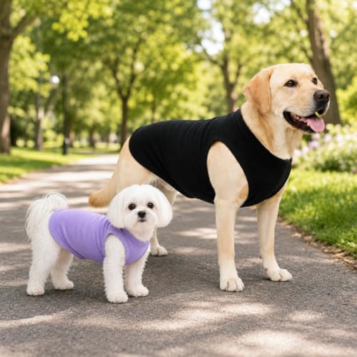 2018 Pet Clothes Dog Clothing Blank T-Shirt Tanks Top Vests for Small Middle Large Size Dogs 100% Cotton Dog Summer Vest Classic (M, Black) - Image 4