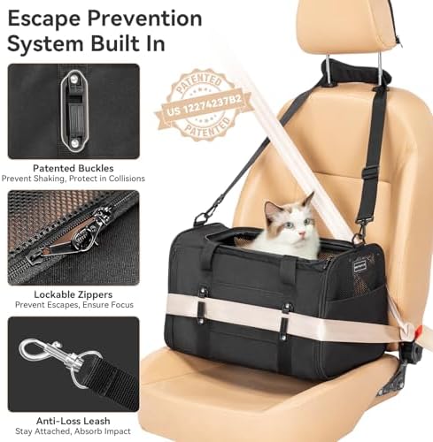 PETSFIT Large Cat Carrier with Patented Safety Buckles,Big Cats Up to 20 lb - Image 3