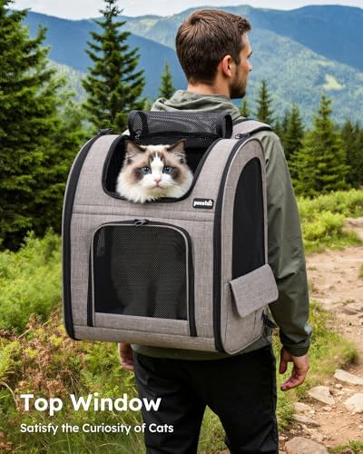 pecute Cat Backpack Expandable, Dog Carrier Backpack Breathable, Large - Image 4