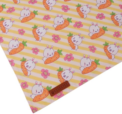 ADOGGYGO Easter Dog Bandana 2 Pack, Bunny Carrot Print Pet Scarf, Adjustable Fit Easter Bandanas for Small Dogs (Small) - Image 6