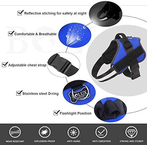Bolux Dog Harness, No-Pull Reflective Dog Vest, Breathable Adjustable Pet Harness with Handle for Outdoor Walking - No More Pulling, Tugging or Choking (Blue, S) - Image 2