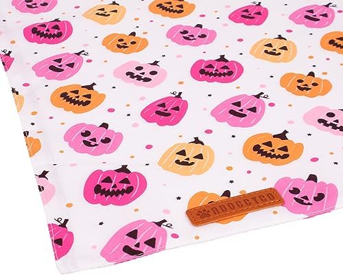 ADOGGYGO Halloween Dog Bandanas Girl, Pink Pumpkin Ghost Dog Scarf, Small - Image 6