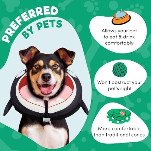 BENCMATE Inflatable Dog Cone Collar Alternative After Surgery Small,Orca - Image 3