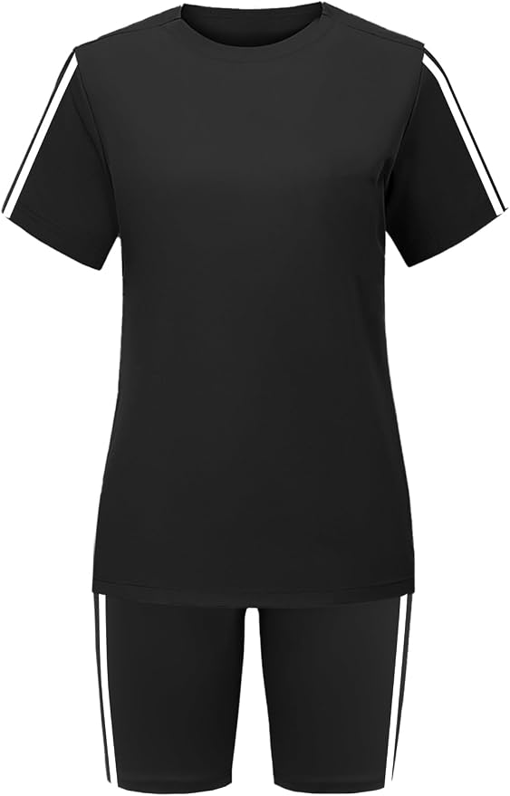 STOLKISS Women 2 piece Short Sets Classic Striped Outfits Summer Casual Short Sleeve T-Shirt and Short Jogger Tracksuits Sets - Image 5