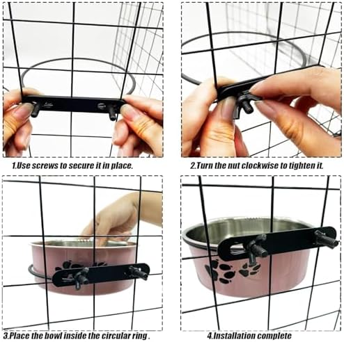 2Pcs Kennel Dog Crate Water Food Bowls No Spill for Puppy 34 & 54 OZ - Image 4