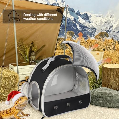 Bearded Dragon Travel Carrier,Lizards Carrier, Small Animal Travel Carrier for Sugar Glider Hedgehog Rat Parrot Bird Guinea Pig, Portable Guinea Pig Travel Bag for 2 - Image 3