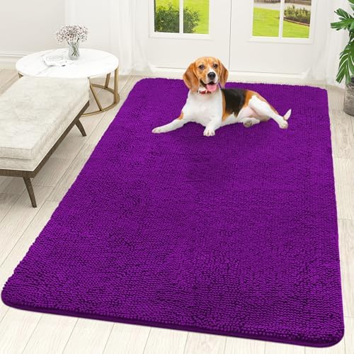 OLANLY Dog Door Mat for Muddy Paws 59x35, Super Absorbent Chenille Mud Mat by OLANLY