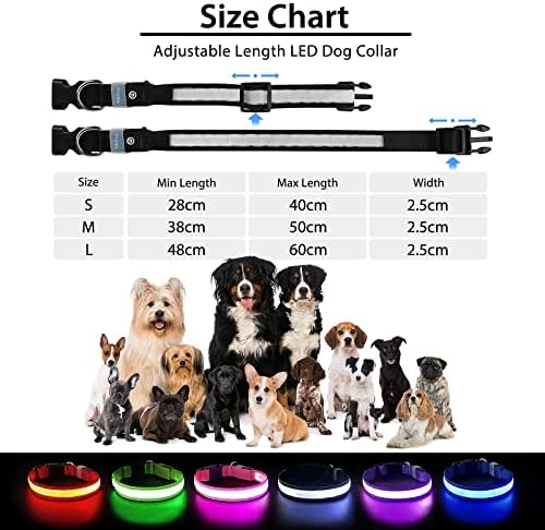 PcEoTllar Light up Dog Collar, Safe for Night Walking, Adjustable, Black, S - Image 6