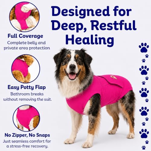 Surgi Snuggly Dog Surgery Recovery Suit, Cone Alternative, Spay/Neuter LS - Image 4