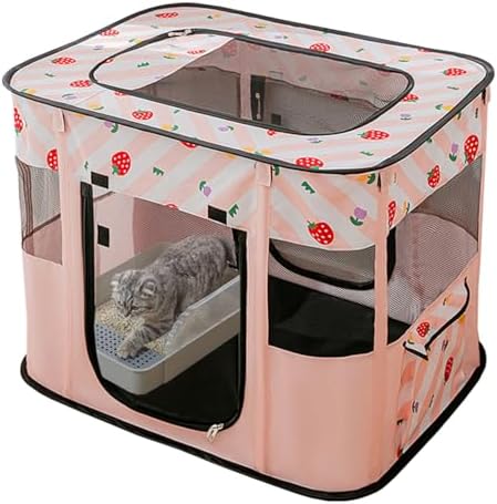 XRG Foldable Pet Cat Playpen,Indoor Cat cage Crates S(27.6"x21.7"x17.7") by XRG